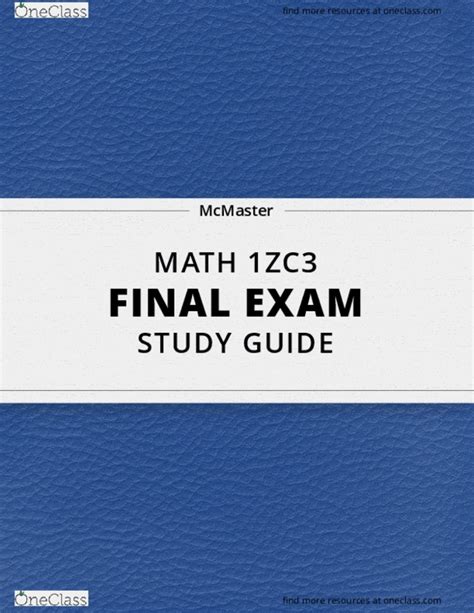MATH 1ZC3 - Engineering Mathematics II-B. . Math 1zc3